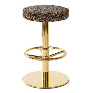 Block Backless Brass Barstool